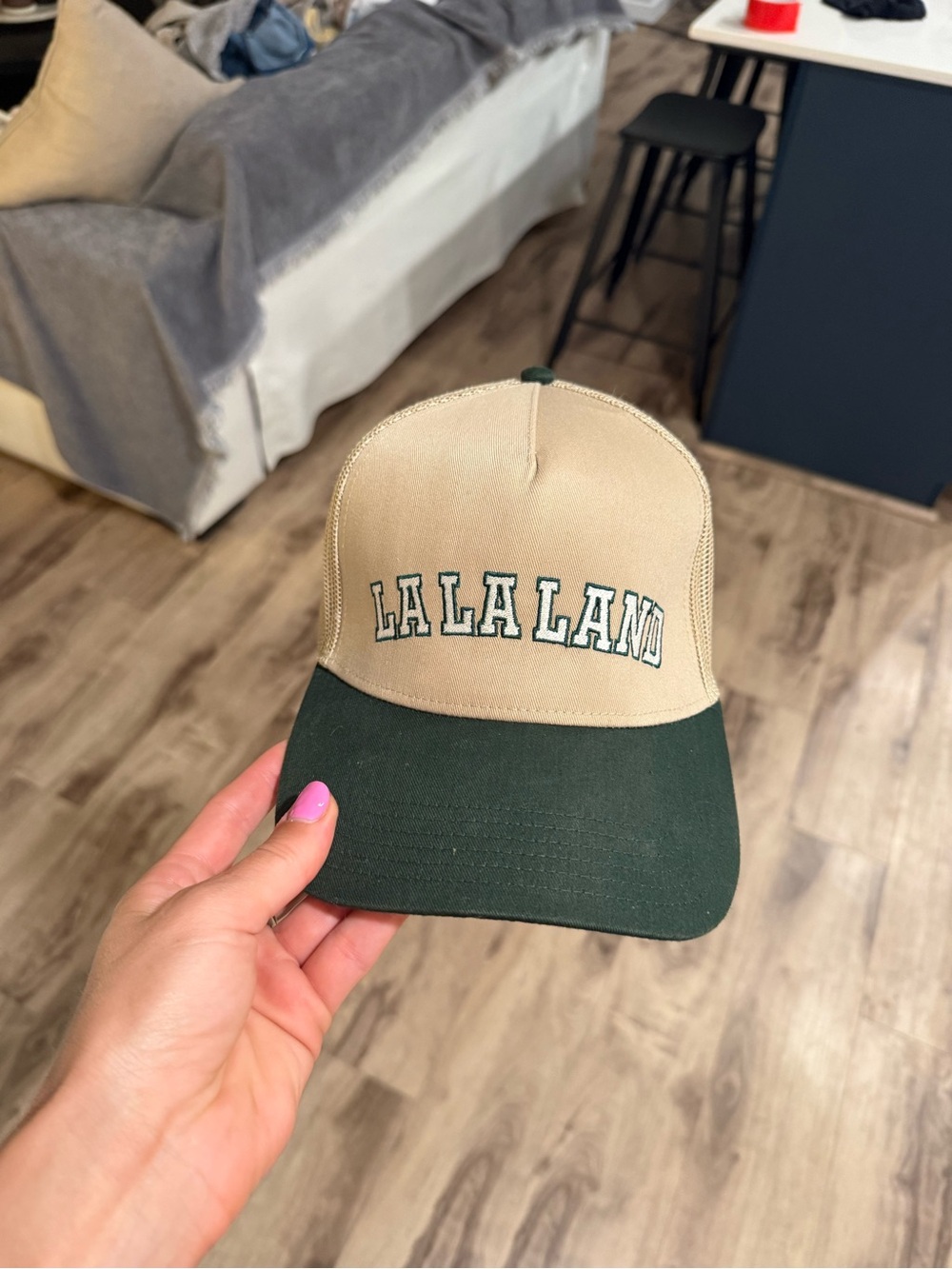 Lalaland Beige and Dark Green Trucker Hat